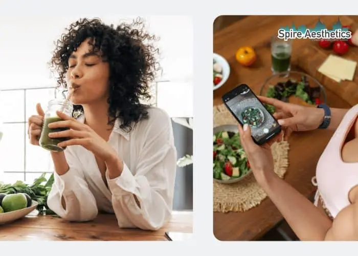 Image of woman looking into her diet and fat freezing Gainsborough to improve her health
